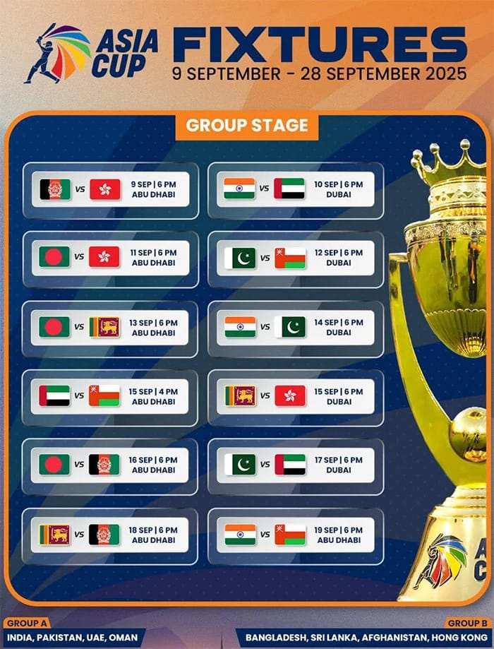 ایشیاء کپ 2025ء کے وینیوز کا اعلان