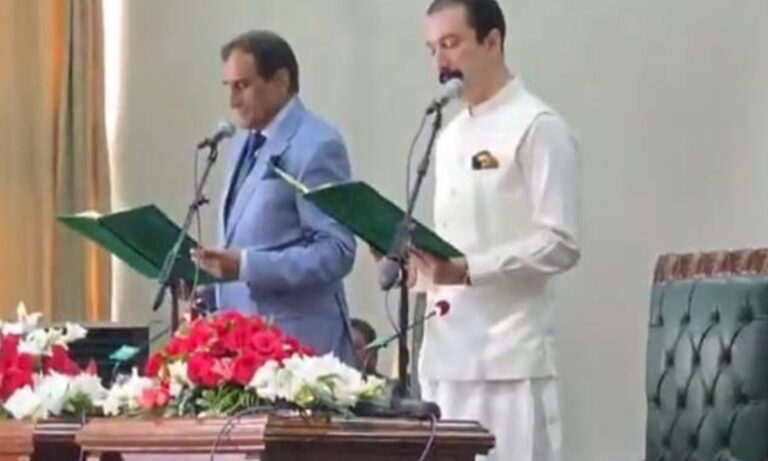 New Prime Minister of Azad Kashmir Faisal Mumtaz Rathore takes oath