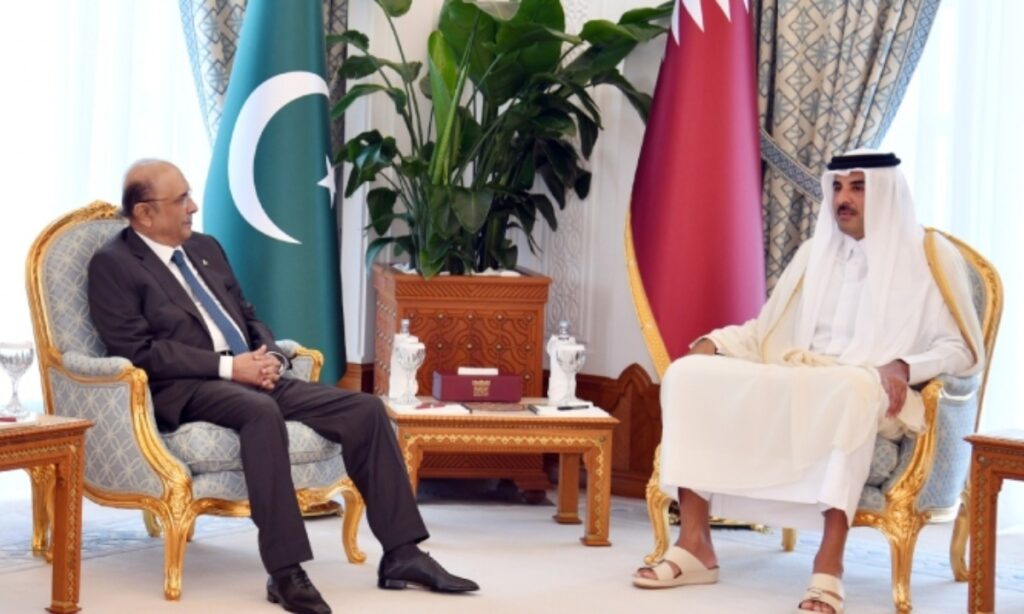 صدر زرداری اور امیر قطر کی دوحہ میں ملاقات