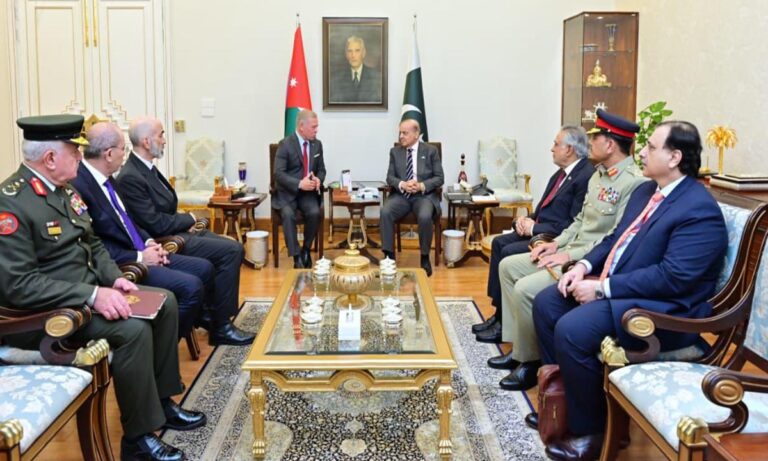وزیراعظم کی اردن کے بادشاہ عبداللہ دوم سے ملاقات