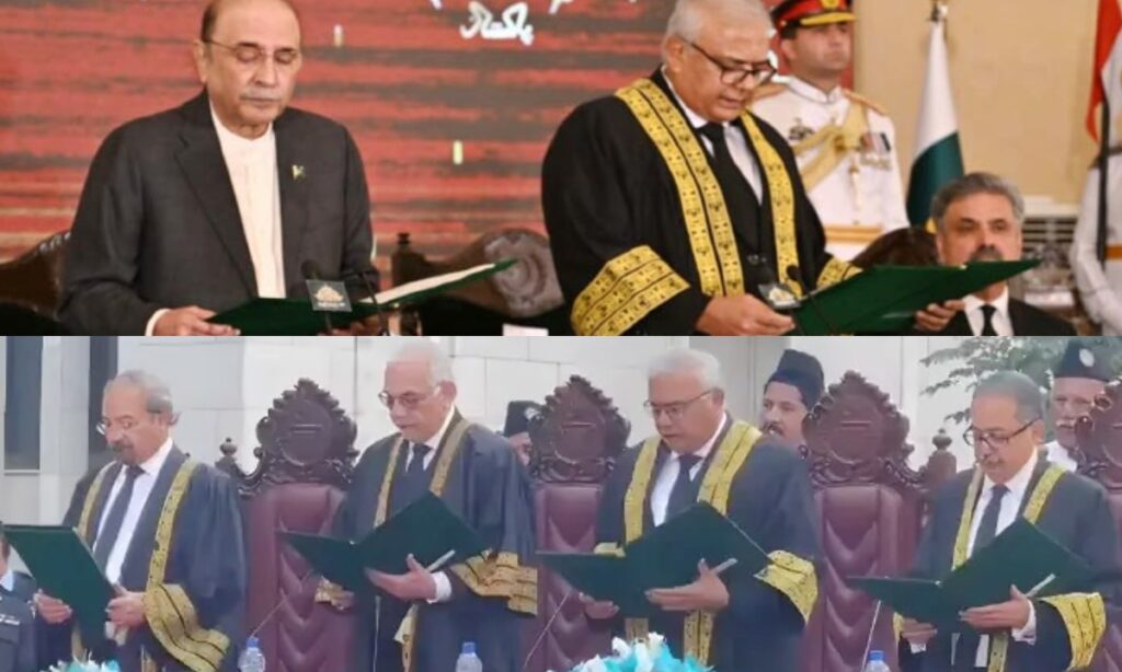 چیف جسٹس امین الدین خان سمیت 3 ججز نے حلف اٹھا لیا