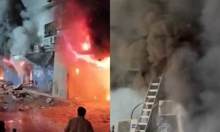 Five killed in fire at Gul Plaza on Jinnah Road, Karachi