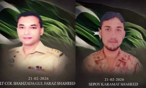 بنوں،سیکیورٹی قافلے پر حملہ،پانچ شدت پسند ہلاک،2جوان شہید