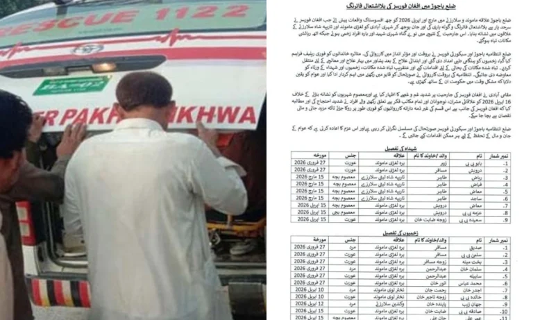 باجوڑ میں سول آبادی پر فائرنگ سے 9 افراد شہید