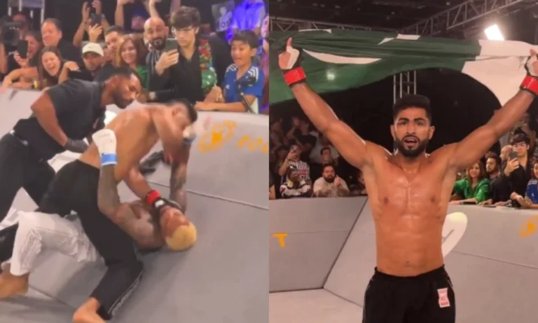 پاکستانی شاہ زیب رند نے UFC ویٹرن کو ہیڈ کک سے ناک آؤٹ کر دیا