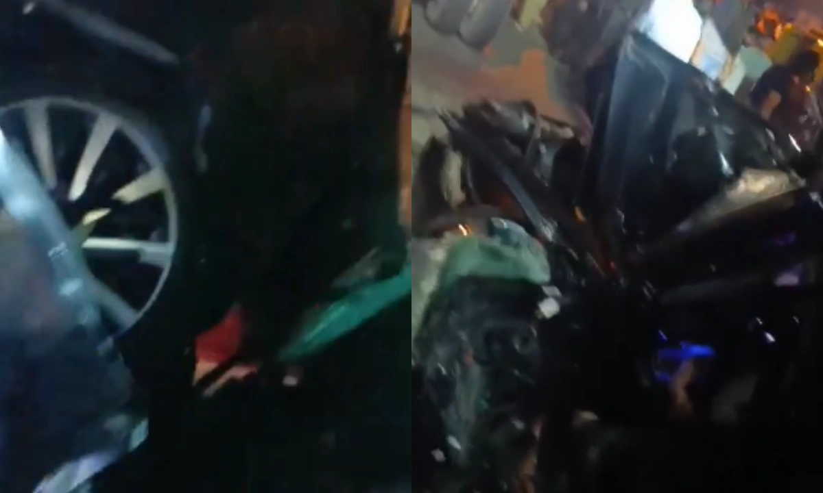 سیمنٹ کی بوریوں سے لدے ٹریلر کی گاڑی کو ٹکر ، تین جاں بحق