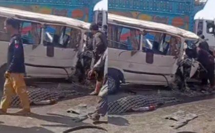 لسبیلہ میں ویگن اور مسافر کوچ میں تصادم،12 افراد جاں بحق