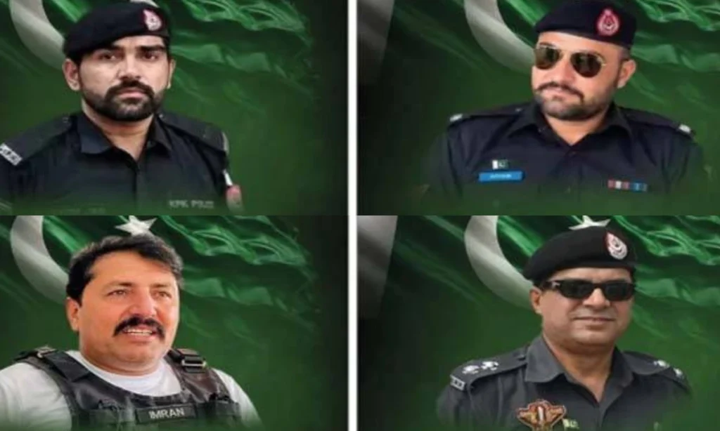 کرک،دہشت گردوں کا حملہ،4پولیس اہلکار شہید